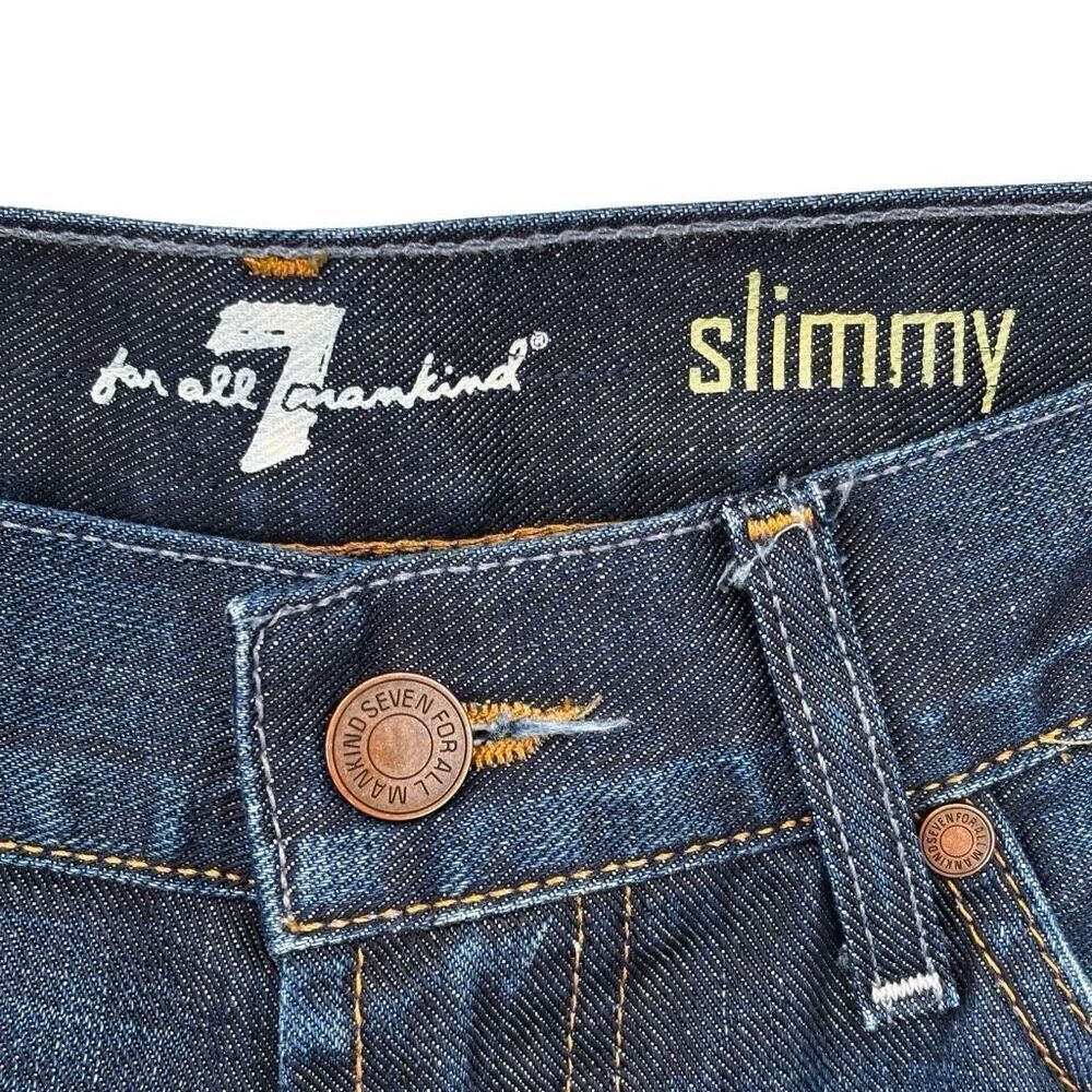 7 For All Mankind Slimmy Straight Leg Jeans Size 30 - Picture 3 of 8